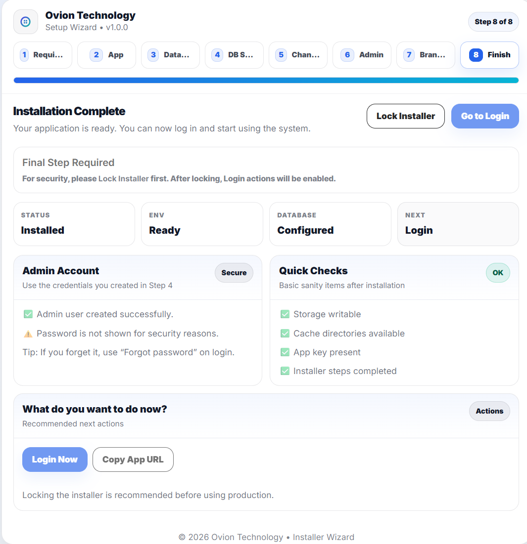 Step 8 - Installation Complete Screenshot